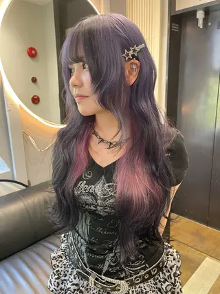 ロング カラー TATSUブリーチ/ ミルクティーベージュのヘアスタイル