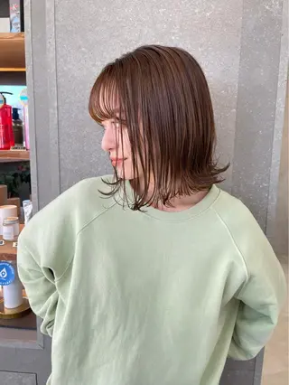 ショート 縮毛矯正×艶髪カラー 髪質改善/三ツ木のヘアスタイル