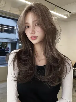 ロング カラー 祖慶 歩のヘアスタイル