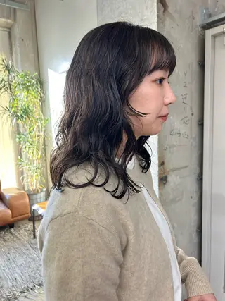 セミロング maho/垢抜け カラーパーマメイクのヘアスタイル