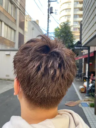 ショート カラー メンズ 艶カラー、パーマ 祥一朗 WAWAのヘアスタイル