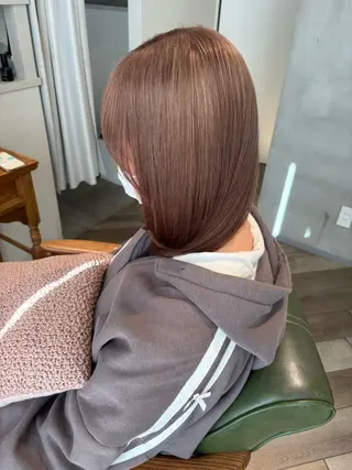 ミディアム カラー 鮫島海斗☆レイヤー☆ ケアブリーチのヘアスタイル