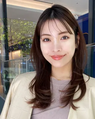 ロング カラー 顔骨格似合わせカット 乾陽菜のヘアスタイル