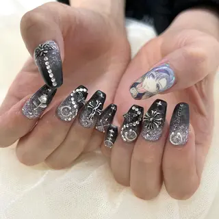 ロング 池袋痛ネイル Nok. 渡辺のネイルデザイン