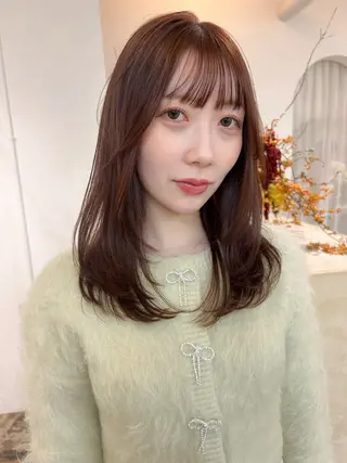 セミロング カラー 原 瑞希のヘアスタイル