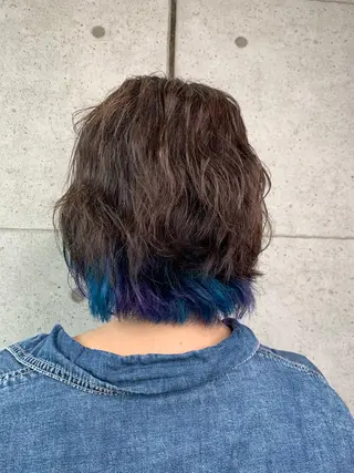 ミディアム カラー 福森 みずきのヘアスタイル
