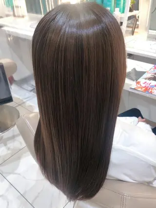 セミロング 三箇島陽香/髪質改善 クロスパーマ縮毛矯正のヘアスタイル