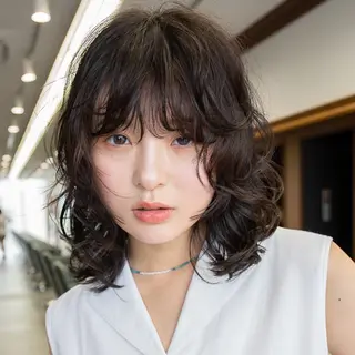 ミディアム パーマ ボブ特化美容師/ ボブパーマ/ミツイのヘアスタイル