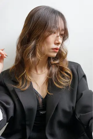 セミロング パーマ 江田 智沙穂のヘアスタイル