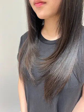 ロング カラー パーマ 大人かわいい レイヤー/田代のヘアスタイル