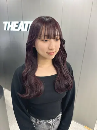 ロング カラー 暗髪🩶ラベンダー/ ブルー/ユウナ🤍のヘアスタイル