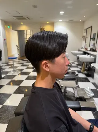 ミディアム メンズ 似合わせカットパーマ 長峯丈士のヘアスタイル