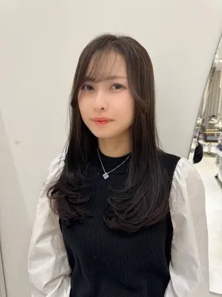 セミロング カラー 透明感カラー ボブ ミディアム 齊木勇人のヘアスタイル