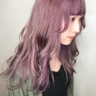 ロング カラー mana 暖色カラーカットのヘアスタイル