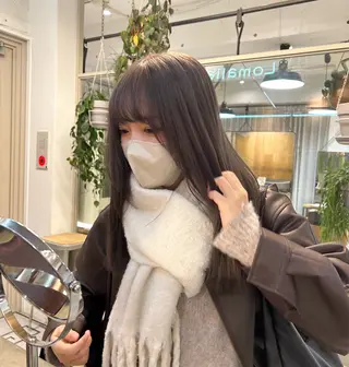 セミロング カラー じゅわっと暖色カラー 🍊Moemiのヘアスタイル