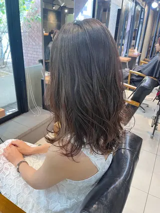 ミディアム カラー ヘアアレンジ 透明感カラー🤎 ゆりのヘアスタイル