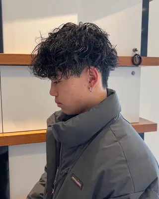 ショート パーマ パーマ/フェード🔥 佐々木波人のヘアスタイル