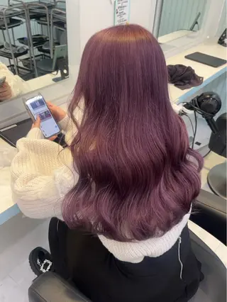 ロング カラー ヘアアレンジ 🇰🇷韓流暖色ヘア 🍒saaya🍒のヘアスタイル