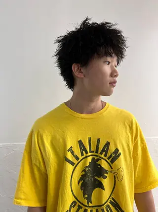 ミディアム パーマ メンズ メンズ専門ブリー チカラー⚡️リュウジのヘアスタイル