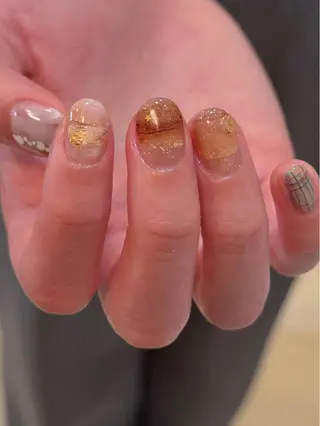 ネイル なんば堀江/育爪施術 ニュアンス✻Kaphのネイルデザイン
