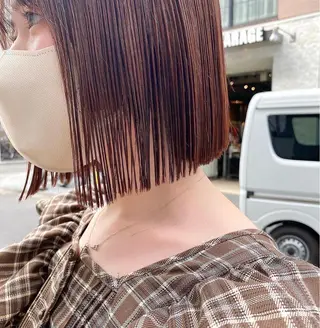 ショート カラー センターパート/ 暖色カラーayuのヘアスタイル