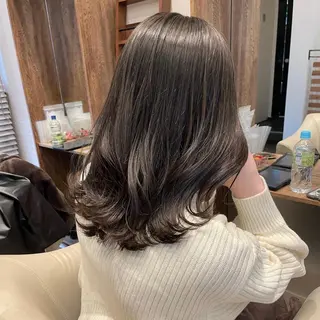 セミロング カラー 【完全個室】髪質改善 暖色カラー/山崎唯奈のヘアスタイル