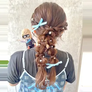 ロング ヘアアレンジ ヘアメ🎀推しカラー 🥣横浜/しほ🧸のヘアスタイル