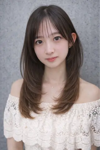 セミロング パーマ 艶髪酸性ストレート /髪質改善/寺田警二のヘアスタイル