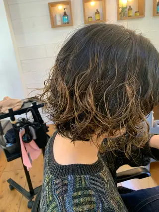 ミディアム パーマ Lagom なかだのヘアスタイル