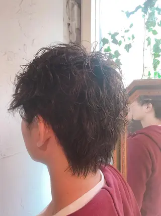 パーマ メンズ ハイライト/レイヤー 木下翔太のヘアスタイル