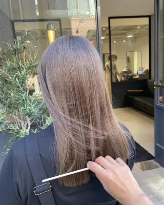 セミロング 暖色カラー🍊 ボブ🌿顔周りcutのヘアスタイル