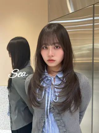 ロング カラー 絶対垢抜けレイヤー/ 透明感カラーリョウヤのヘアスタイル