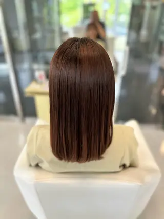 ミディアム 岡田 妃由のヘアスタイル