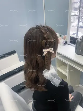 セミロング ヘアアレンジ Hairset minoriのヘアスタイル