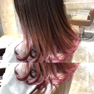 セミロング カラー サロンドミルク 原宿のヘアスタイル