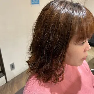 ミディアム パーマ 中村 玲美のヘアスタイル