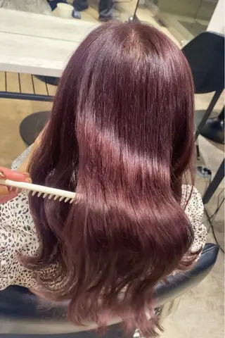ロング カラー ヘアアレンジ 新宿⌇韓国風ヘア ⌇透明感カラーのヘアスタイル