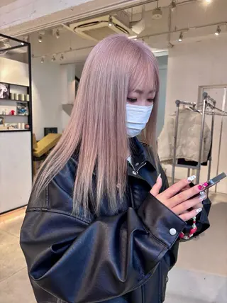 ロング カラー ハイトーン/レイヤー nail 百咲💌のヘアスタイル