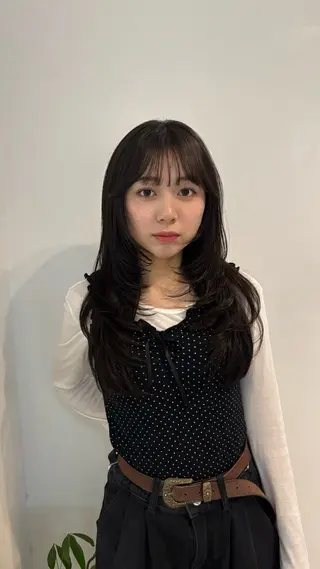 ロング ひいろ パーマ/ダブルカラーのヘアスタイル