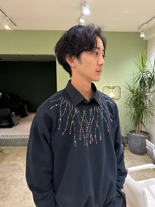 ショート Sabby氏川洸希 パーマのヘアスタイル