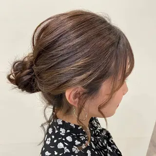 セミロング ヘアアレンジ ワタナベ リリコのヘアスタイル