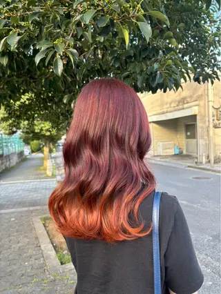 ロング カラー 遠藤 千蘭のヘアスタイル