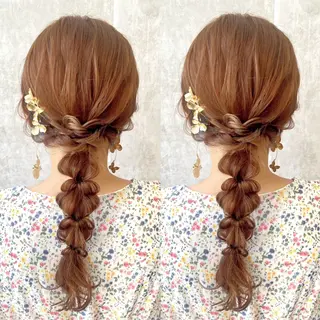 ロング ヘアアレンジ ヘアメ🎀推しカラー 🥣横浜/しほ🧸のヘアスタイル