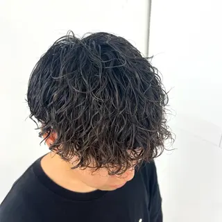 ミディアム パーマ メンズ 柏メンズカットパーマ NO.1タイチのヘアスタイル