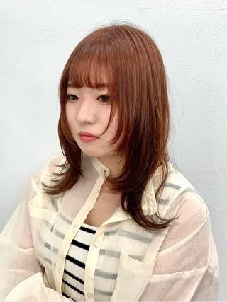ロング カラー レイヤー ハイトーン 暖色⭐︎KANAKOのヘアスタイル