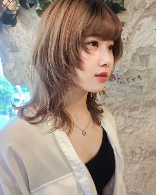 ミディアム 宮下 敦のヘアスタイル