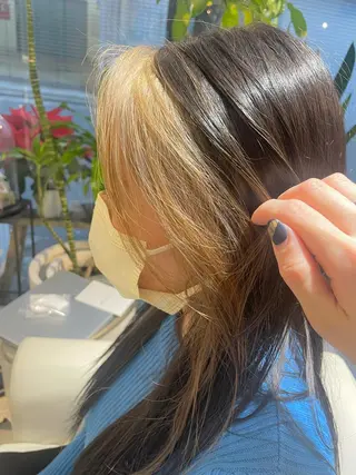 ロング カラー 福田千尋/インナー カラー/縮毛矯正のヘアスタイル
