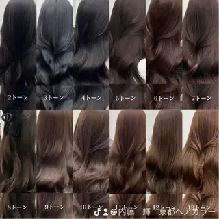 ロング カラー 艶カラー/髪質改善 顔まわり/内藤　輝のヘアスタイル