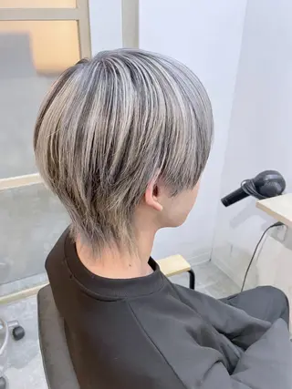 ミディアム カラー メンズ ☁️ケアブリーチ￤ ウルフ￤Shioriのヘアスタイル