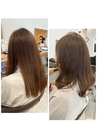 セミロング カラー やまこし 美裕樹のヘアスタイル